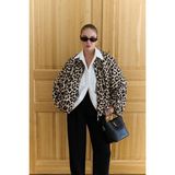 Mek Leopar Oversize Ceket - Standart - 0 - Siyah