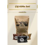 Meka Mardin Çiğ Köfte Seti | 1 kg Esmer Çiğköftelik Ince Bulgur | 100'ER gr Ayrı Paket Baharatlı Tam Set