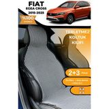 Meka Part Terletmez Oto Koltuk Koruyucu Kılıf %100 Pamuk 5 Li Tam Set Füme Beyaz Fiat Egea Cross - Füme - Beyaz