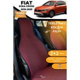 Meka Part Terletmez Oto Koltuk Koruyucu Kılıf %100 Pamuk 5 Li Tam Set Kırmızı Siyah Fiat Egea Cross - Kırmızı - Siyah