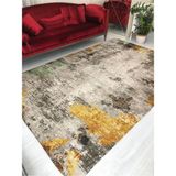 Meka Sarı Jet Model Ipek Kadife Lastikli Halı Örtüsü - 190 x 300 cm - Renkli