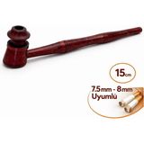 Meka Shisha Paduk Ağacı El Yapımı Ahşap Ağızlık P-Ipo Tarzı 15 cm – 7.5-8 mm Kalınd S,ıgara Uyumlu Doğal Ahşap Tutacak
