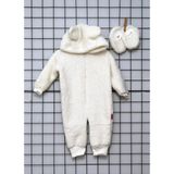 MEKABABY Peluş Patikli Tulum - 3 - 6 Ay - Beyaz