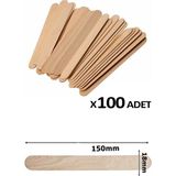 Mekafix Ahşap Dil Çubuğu Naturel 100'lü Paket Geniş 150 mm x 18 mm Ölçüler Hobi ve Okul Aktiviteleri İçin