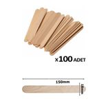 MEKAFİX Ahşap Dil Çubuğu Naturel 100lü Paket Geniş 150*18 Mm çx