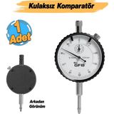 Mekanik Analog Ibreli Kulaksız Komparatör Saati 0.1 Mm-10 mm Mekanik Kadranlı Çevrimli Ölçüm Ayaksız - Siyah