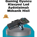 Mekanik Oyuncu Seti – LED Işıklandırma ve Ergonomik Mouse - Renkli