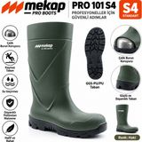 Mekap Arge Toptan Pro 101 S4 Çelik Burunlu Çizme Haki Renk Antistatik Kaymaz Taban No:46