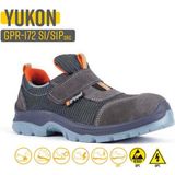 Mekap Gripper İş Ayakkabısı - Yukon GPR172 S1 Dark Gray Velcro - Siyah