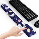 MEKASS Klavye ve Fare için Ergonomik Bilek Desteği, Kaymaz Silikon Tabanlı Yumuşak Hafızalı Köpük Klavye Bilek Dinlenme Seti, Kolay Yazma, Ağrı Kesici, Ofis, İş, Oyun Konforu (Eşsiz)