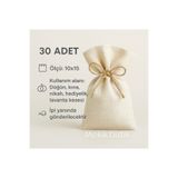 MEKİK BUTİK 30 adet 10x15 adet natural keten çok amaçlı bez kese - lavanta kesesi - sabun kesesi - bez poşet