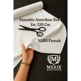 Mekik Manifatura 1.kalite Amerikan Bezi, Ham Bez, Keten Kumaş, Tuval Bezi, Punch Kumaş Pamuk (100 x 210CM ) Beyaz - 100 cm - 140 cm