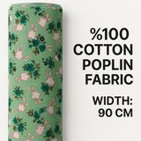 Mekik Manifatura %100 Pamuk Poplin Kumaş 90 cm Eninde Dikiş ve Hobi Kumaşı - 100 cm - 140 cm