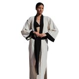 MEKNES Pamuk Keten Ekru, Uzun Kimono