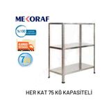 Mekoraf 3 Katlı 31X93 100Cm Yükseklik Raf Sistem Gri