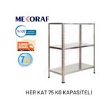 Mekoraf 3 Katlı 59X93 100Cm Yükseklik Raf Sistem Gri