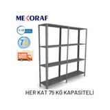Mekoraf 31 X 93 2 Metre 4 Katlı 2 Ünite Raf Sistemi Gri