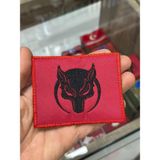 MEKOTEX Börü Motifli Büyük Boy Kumaş Patch Arkası Cırtlı Arma( Peç) - 9CM - Kırmızı
