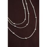 Meks 316L Çelik Gümüş Renk Minimal Topçuk Model Çoklu Kolye 5886 - HEPIDE1662-1070