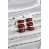 Meks Bordo Vintage Model Gold Renk Kadın Küpe