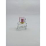 Meks Boş Doldurulabilir Cam Parfüm Şişesi, Şeffaf, Pembe Kapaklı, 20ML