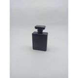 Meks Boş Doldurulabilir Cam Parfüm/kolonya Şişesi, Mat Siyah Renk 100ML