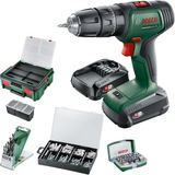 Meks Bosch Universalimpact 18V Akülü Darbeli Matkap, 2x 1,5AH + 210 Ac Set + AL18V-20 In Systembox S
