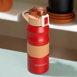 Meks Cooker 1393-3 Paslanmaz Çelik Sızdırmaz Çift Katmanlı Yalıtımlı Çay Kahve Termosu Kırmızı 350 ml