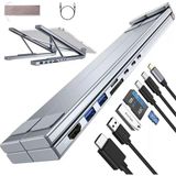 Meks Coverzone 8ın1 Usb-C Laptop Taşınabilir Folding Notebook Stand, Entegre Çoklu Port Hub, HDMI 4k, Us
