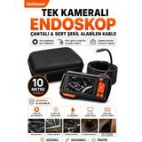 Meks Ekranlı Tek Kameralı 10 mt Sert Kablo Yılan Endoskop Kamera 8 mm 4.3 Inc - Ahşap