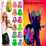MEKs Farklı Desenlerde Plastik Neon Uv Işık Parti Şapkası 1 Adet CRC-3879608212910