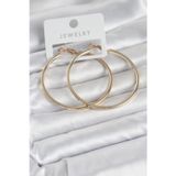 Meks Gold Renk Pirinç Köşeli Kenar Halka 54 mm Kadın Küpe