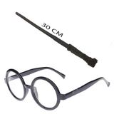 Meks Harry Potter Asası ve Siyah Çerçeveli Gözlük Seti