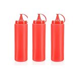 MEKs Ketçap Şişesi - 1000ml Dev Boy Kırmızı 3 Adet CRC-3879608988679
