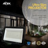 Meks Kullanıma Uygun Ultra Slim Projektör Dış Mekan LED Işık - 0-Siyah