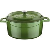 Meks Lava Metal Döküm Yuvarlak Tencere, 24 Cm, Yeşil