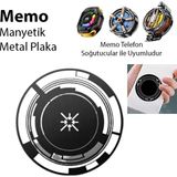 Meks Memo Manyetik Metal Halka - Memo Telefon Soğutucu Uyumlu CX07-CX08 ve Manyetik Tüm - HEP-6111-323 - Siyah