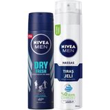 Meks Nivea Men Erkek Sprey Deodorant Dry Fresh 72 Saat Anti-Perspirant Koruma 150ML ve Nivea Men Hassas