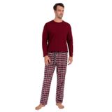 Meks Pijalüx Erkek Kareli Poplin Cepli Alt Pijama