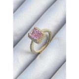 Meks Pirinç Gold Renk Pembe Zirkon Taşlı Kadın Yüzük 5886 - HEPIDE3797-8805