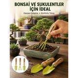 Meks Saksı Bitkileri Için Bahçe El Aleti Seti Ergonomik Ahşap Saplı