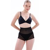 Meks Siyah Mı Emay 2706 Lazer Tül Toparlayıcı Slip Hayalet Külot Korse - XL