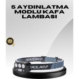 Meks USB Şarjlı LED Kafa Lambası 300 Lümen Güç Göstergeli - HEP-2808-4593 - Çok Renkli
