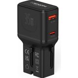 Meks Xenon Smart Priz Dönüştürücü | 35W Gan Hızlı Şarj 200+ Ülke Usb-C & Usb-A Pd Pps Seyahat Adaptörü x
