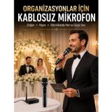 Meks Yeni Nesil Kablosuz El Mikrofonu Seti Dijital Ekranlı Çift Mikrofonlu - HEPIDE1867-4310