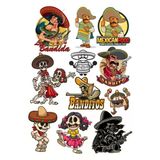 Meksika Temalı Sticker Set 11 Parça Telefon, Tablet, Defter, Laptop Sticker