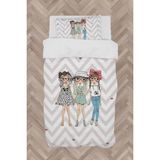 Mekta Home Bebek ve Çocuk Odası 3'lü Prenses Kız Zikzak Desenli Nevresim Takımı - Renkli - 160 x 230 cm