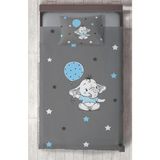 Mekta Home Bebek ve Çocuk Odası Açık Mavi Filli Balonlu Yatak Örtüsü - Renkli - 140 x 220 cm