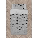Mekta Home Bebek ve Çocuk Odası Araba Yol ve Hayvan Figür Desenli Nevresim Takımı - Renkli - 160 x 230 cm