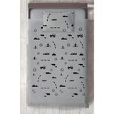 Mekta Home Bebek ve Çocuk Odası Araba Yol ve Hayvan Figür Desenli Yatak Örtüsü - Renkli - 140 x 220 cm